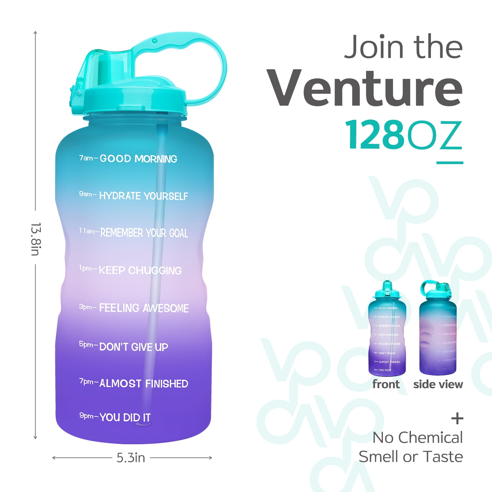 1 Gallon Water Bottle with Sleeve-128 oz BPA Free Large Leakproof Sport  Plastic Motivational Water B…See more 1 Gallon Water Bottle with Sleeve-128  oz