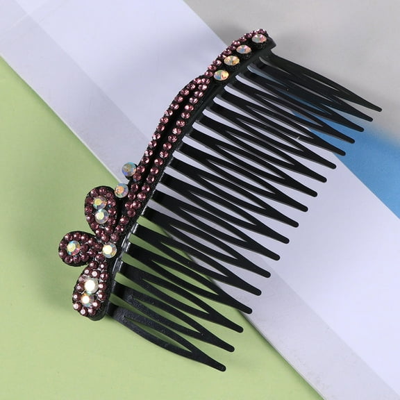 OFFIGAM 2-Pack Decorative Hair Clip Combs with Rhinestones, Non- Styling Accessories for Women and Girls
