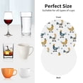 thumbnail image 6 of Lsque Farm Roosters Pattern 4" Drink Coasters Set of 4, PVC Leather Absorbent Coasters, Table Coaster Set Decorative Coffee Cup Coasters Housewarming Gift -Round Shape, 6 of 6