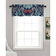 thumbnail image 3 of Coastal Coral Kitchen Valances for Windows Farmhouse Linen Window Valance Curtain for Living Room Window Treatment Summer Watercolor Ocean Plant Valance Rod Pocket Topper Drape, 42 x 12 Inch, 3 of 6