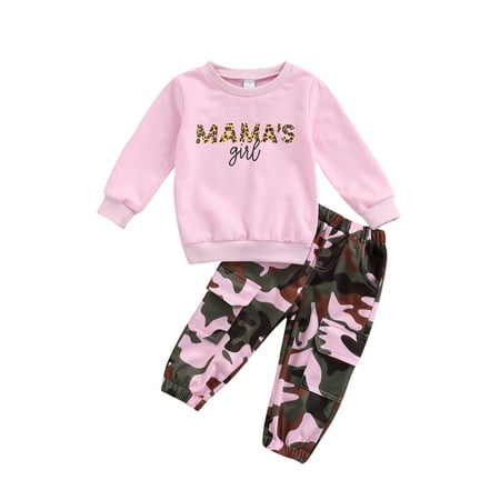 

Ma&Baby Toddler Baby Kids Girls Pullover Sweatshirt Camouflage Pants Sweatsuit Outfits Set 1-6 Years