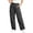 Dark Gray, variant on Womens Multi Side Cargo Pocket Wide Leg Jogger Pants Adjustable Drawstring Elastic High Waist Convertible Cuffed Ankle Soft Wrinkle Resistant Woven Fabric Loose Fit Trousers