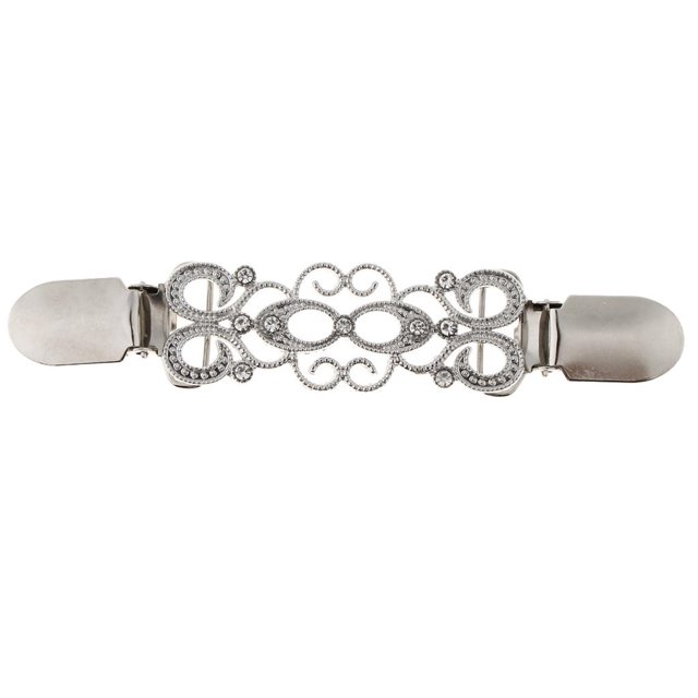 Prettyia Vintage mujer chal cárdigan cierre suéter camisa cuello boca Clip Plata 1 Yuyangstore Clips de cuello para mujer