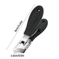 Wide Jaw Opening Anti-Splash Slanted Nail Clipper, Fingernail and Toenail Clippers Clippers for Ingrown Nails, Curved Toenail Clippers for Thick Nails, Household Slanted Nail Clippers (Black)