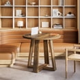 thumbnail image 5 of Tribesigns Round Conference Table for 2-4 People, 31.5-Inch Small Wooden Office Table with Sturdy Base, Farmhouse Home Office Meeting Desk for Small Spaces, Rustic Brown, 5 of 16