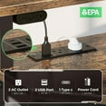 thumbnail image 4 of BIZFURN Corner Desk, 44.5" W x 34.5" H Small Computer Desk with Power Outlets, Gaming Desk with LED Lights, Triangle Corner Desk with Keyboard Tray & Monitor Stand for Small Space, Rustic Brown, 4 of 14