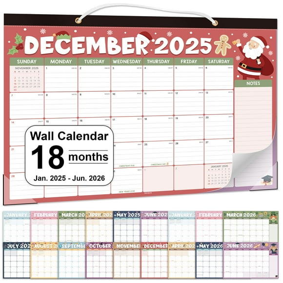 Calendario de escritorio 2025-2026, planificador de 18 meses, 17 x 11,5 cm