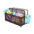 thumbnail image 2 of Pool Storage Box, Outdoor Storage Box, Pool Buoy Storage Box, Mesh Storage Box with Rollers, PE Rattan Storage Box for Buoys, Toys, Balls, Swimming Equipment, Brown, 2 of 7