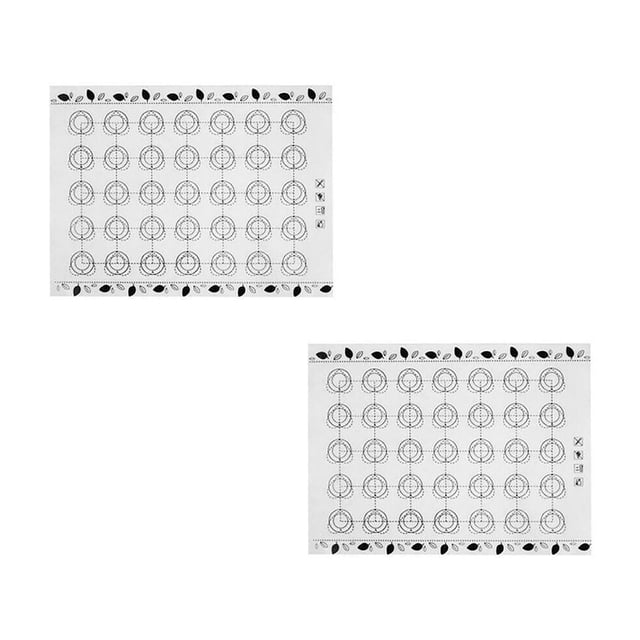 Oleegame Napperon 2 Pcs Tapis de Cuisson Antiadhésif en Silicone Doublure Résistante à la Chaleur Feuille de Four Macaron Biscuit