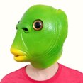 thumbnail image 1 of Máscara de cabeza de pez verde para adultos Unisex, tocados, juguetes de disfraz de Alien divertidos esmaltados Likrtyny 4ff8fm0ck2fr9hy8, 1 of 9