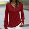 thumbnail image 2 of AherBiu Womens Long Sleeve Tunic Tops to Wear with Leggings Button Notch V Neck Comfy T Shirts Blouse, 2 of 6