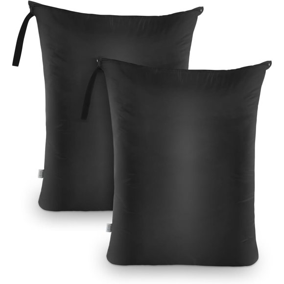 OTraki 2Pcs Wet Dry Bags, Waterproof Wet Laundry Bag with Handle, Travel Laundry Bags with Zipper, Reusable Dirty Clothes Travel Bag for Gym Swimming Travel Workout Beach Pool (24 x 32 inch)