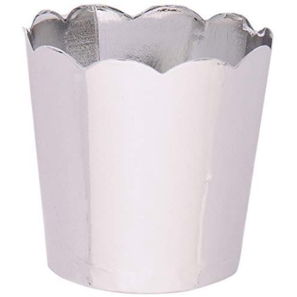 Simply Baked Petite Paper Baking Cup, Metallic Silver, 100 Pieces