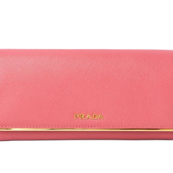 Pre-Owned Prada wallet PRADA long 1M1132 SAFFIANO METAL PEONIA Peonia