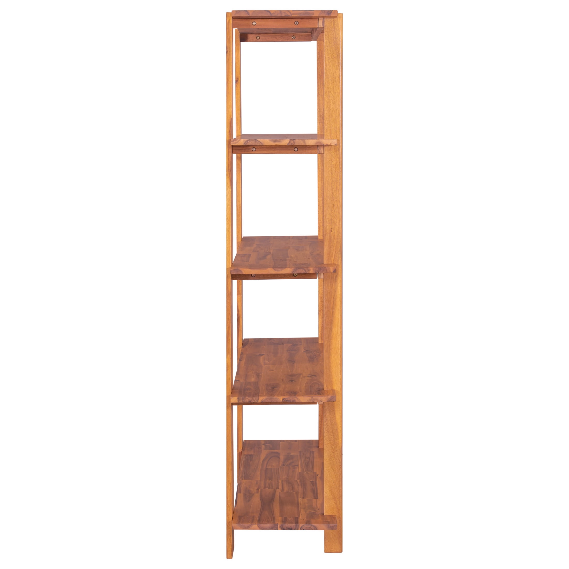 Christopher Knight Home Big 4-Tier Open Bookcase, 70.2" Solid Acacia Wood Large Display Bookshelf, Teak Finish