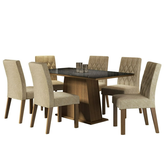 Juego de comedor Madesa Stéfani MNI con Mesa rectangular y 6 Sillas