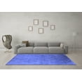 thumbnail image 3 of Ahgly Company Indoor Square Oriental Blue Industrial Area Rugs, 3' Square, 3 of 4