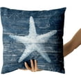 thumbnail image 4 of Summer Coral Throw Pillow Covers,Navy Blue Plank Decorative Pillow Cases 20 x 20 Set of 2, Nautical Starfish Sea Cushion Cover,Beach Theme Coastal Outdoor Pillows for Couch Sofa Room Decor, 4 of 6