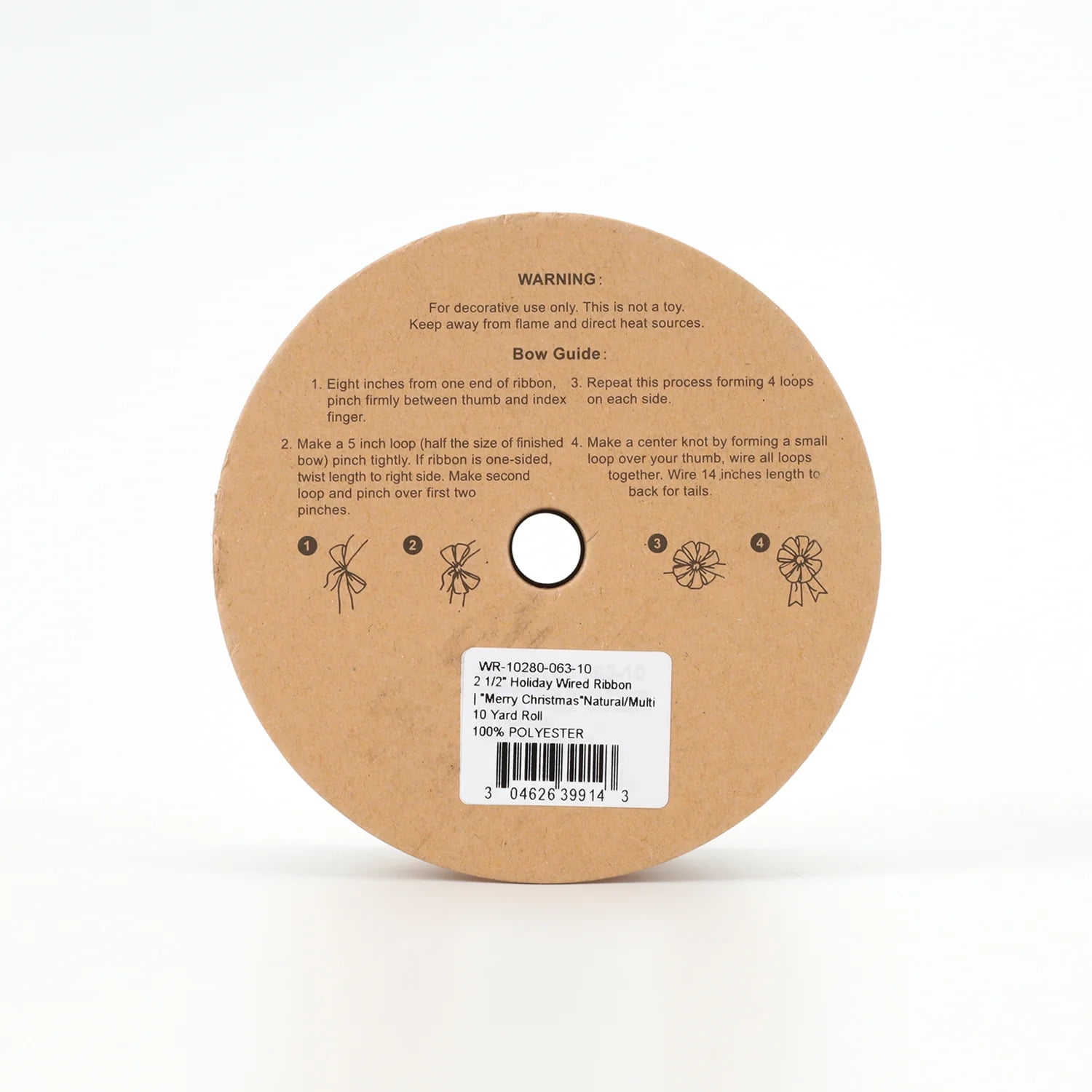 LaRibbons 2 1/2" Holiday Wired Ribbon | "Merry Christmas" Natural/Multi | 10 Yard Roll