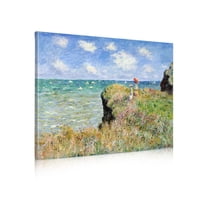 DECORARTS - The Cliff Walk At Pourville, Claude Monet Art Reproduction. Giclee Canvas Prints Wall Art for Home Decor 20x16"