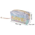 thumbnail image 2 of Unique Bargains 1 Pc Women Portable Sequin Embroidery LOVE Makeup Bag for Vacation PU Blue Green Purple, 2 of 3