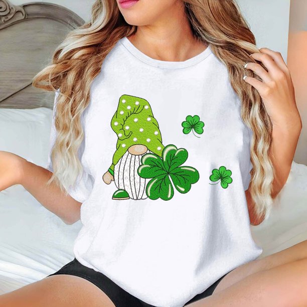 Puntoco Liquidación de camisetas cortas para mujer Camiseta de manga corta con cuello redondo y estampado informal a la moda para mujer