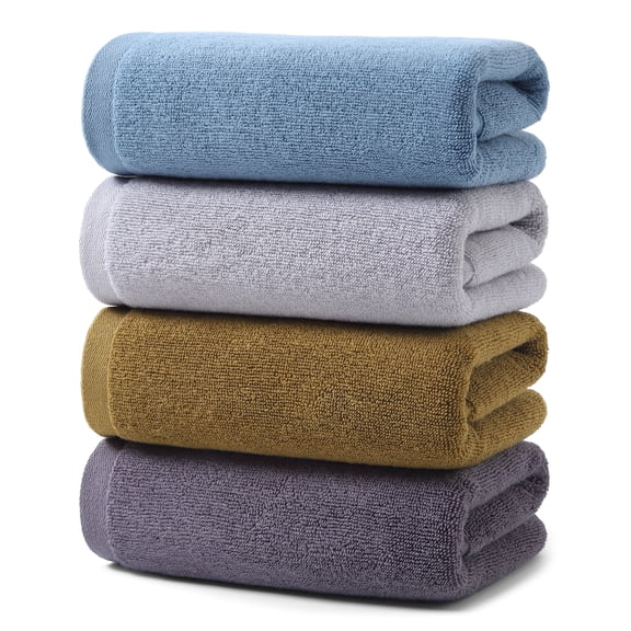 REDKISS 4-Pack Cotton Hand Towel Set, Soft Highly Absorbent for Bathroom, Spa, Gym, 13x29 Inch, 450 GSM, Multi-Color