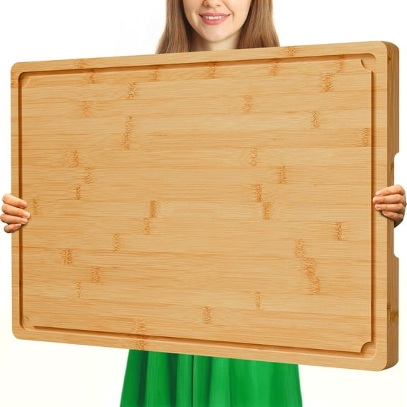 Empune 30 x 20 Extra Large Bamboo Cutting Board, Wooden Chopping Board for Kitchen, Stove Top Cover Large Charcuterie Board, Over the Sink Cutting Board, 4XL