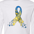 thumbnail image 4 of Inktastic Down Syndrome Awareness Blue and Yellow Hearts Ribbon Long Sleeve Youth T-Shirt, 4 of 5