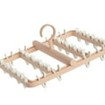 thumbnail image 2 of Drying Rack Foldable Matrix Hanging Point 24 Clips Household Drying Rack for Socks Underwear Panties Pink, 2 of 5