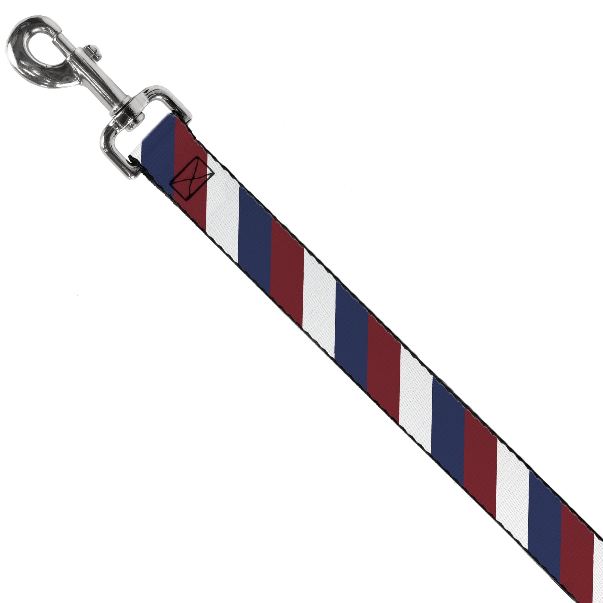 Buckle-Down Pet Leash, Dog Leash, Diagonal Stripe Red White Navy, 6 Feet Long 1.0 Inch Wide