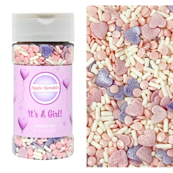 Mystic Sprinkles It's A Girl Sprinkle Mix 3.5 oz