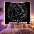 thumbnail image 2 of Bearded Axe Warrior Within Thorned Skull Ring, Dramatic Gothic for Dark Art Lovers, Warrior Wall Art, Halloween Gift, Tapestry Wall Hanging for Den and Man Cave, 2 of 7
