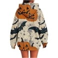 thumbnail image 6 of JOANKDMI Vintage Graphic Sweatshirt Women Halloween Hoodie Oversized Novelty Print Pullover Long Sleeve Drawstring with Kangaroo Pocket Fall Wear Casual Daily Tops, 6 of 6