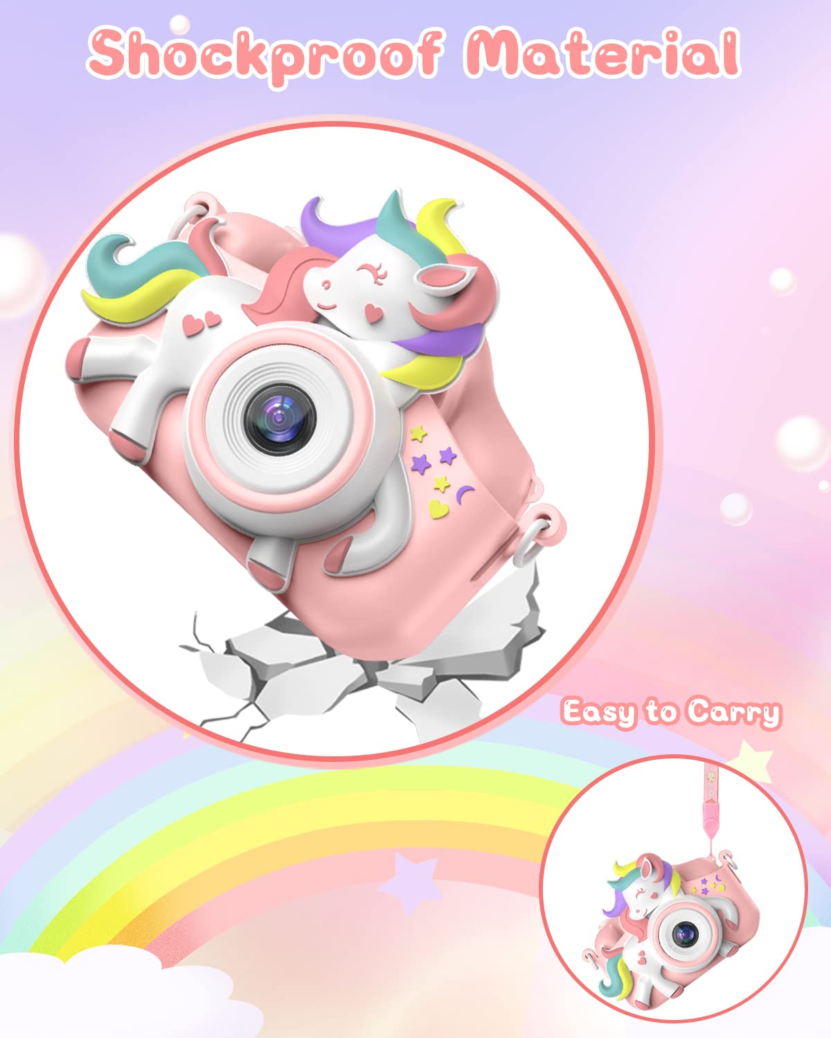 Gofunly Kids Digital Camera 1080P, Pink photo 6