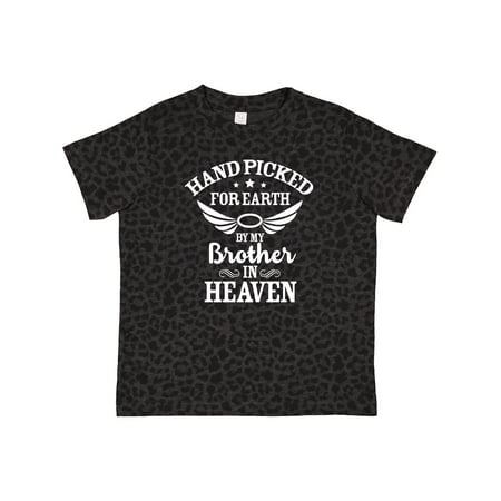 

Inktastic Handpicked for Earth by My Brother in Heaven Angel Wings Gift Toddler Boy or Toddler Girl T-Shirt