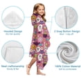 thumbnail image 7 of Halloween Cute Icons on Pink Pattern Hooded Bath Towel，60"x35" for Ages 3 To 12 Kids, Quick Dry Lightweight Soft Microfiber Hood Beach Towel Cover Up for Kids, 7 of 7