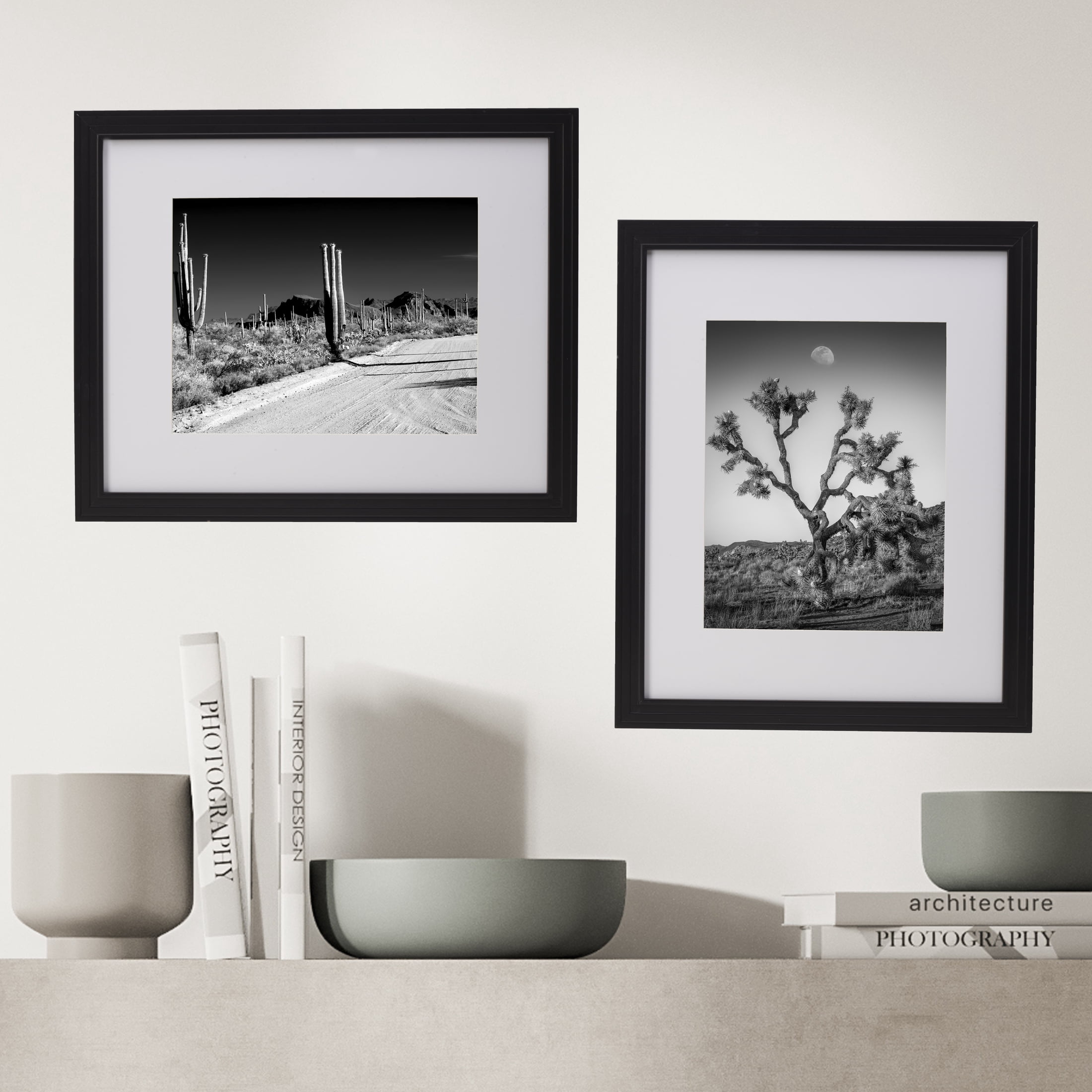 Home Accents 18X22 in Gallery Frame, Displays a 16X20 Photo without Mat and a 11X14 Photo with Mat, Black