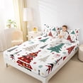 thumbnail image 4 of Manfei Xmas Tree 4 Pieces Queen Sheet Sets for Female Men Adults,Merry Christmas Ultra Soft Flat Sheet,Winter Snowflakes Queen Fitted Sheet,Breathable Home Decor, 4 of 7