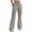 Gray, variant on Womens Casual Flare Leggings Elastic Waist Drawstring Wide Leg Cargo Pants with Pockets