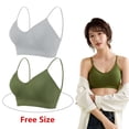 thumbnail image 4 of MANJIAMEI Bralettes Bandeau Bra Workout Crop Tank Top Bra Removable Padded Sports Bra for Women Girls 2 Pack Green+Gray, 4 of 7