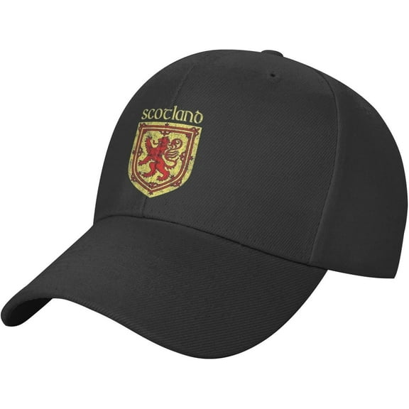 Scottish Flag Rampant Lion Baseball Cap Men - Classic Dad Hat Adjustable Plain Hat Black