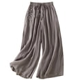 thumbnail image 5 of CAIXIA Womens Plus Size Wide Leg Pants Elastic High Waist Casual Palazzo Pants Lounge Trouser with Pockets, 5 of 5