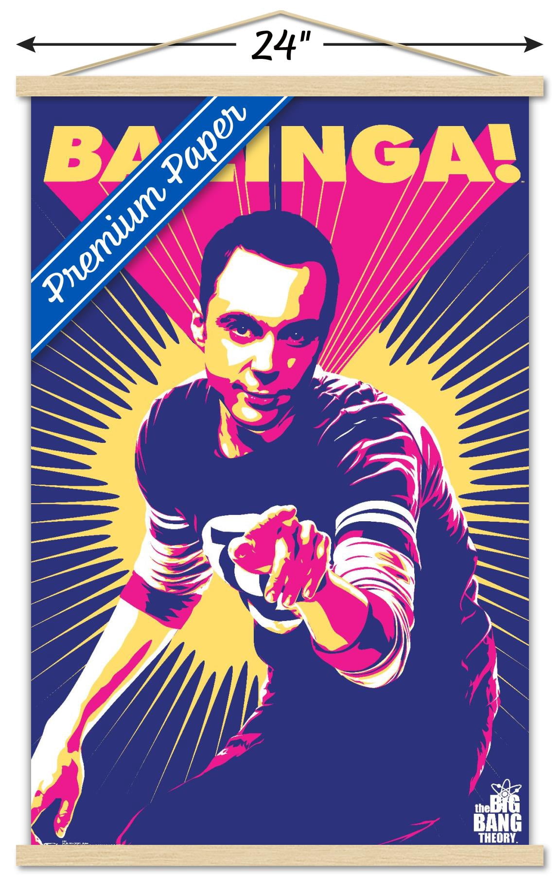 The Big Bang Theory - Sheldon Wall Poster with Wooden Magnetic Frame, 22.375" x 34"