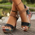 thumbnail image 6 of Mostsola High Heel Sandals for Women Platform Wedges Retro Print Open Toe Ankle Strap Heels Pumps, 6 of 9
