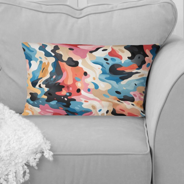 Designart "Tribal Pink Blue Evolution II" Abstract Throw Pillow - Modern Pillow For Couch - Insert And Pillows Covers For Living Room Decor