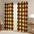 thumbnail image 2 of Homewish Geometric Plaid Curtains Pack of 2 (42x84 Each) for Teens Boys Girls,Abstract Grid Curtains Blackout,Abstract Retro Vintage Bedroom Curtains,Breathable Home Decor, 2 of 6