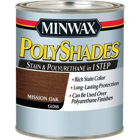 PolyShades 21485 One Step Oil Based Wood Stain and Polyurethane, 0.5 pt, 120 - 150 sq-ft/qt