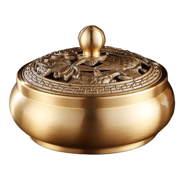 Soporte de incienso chino tradicional Decoración Artesanía de metal Horno Bobina de latón Quemador de incienso para cono de incienso, yoga, , Sin Pata 7x4.5cm Sunnimix Quemador de incienso