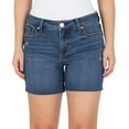 thumbnail image 2 of Seven7 Women's Denim Frayed Hem Slim Fit Weekend Short (Wild Fire, 4), 2 of 3